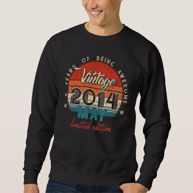 Born In May 2014 8th Birthday  8 Years Old Sweatshirt (Front)