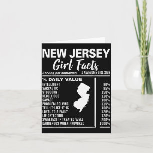 Born In New Jersey - New Jersey Girl Facts Card