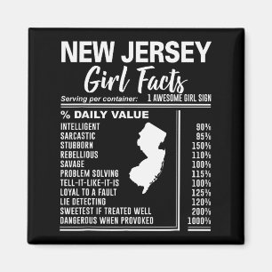 Born In New Jersey - New Jersey Girl Facts  Magnet