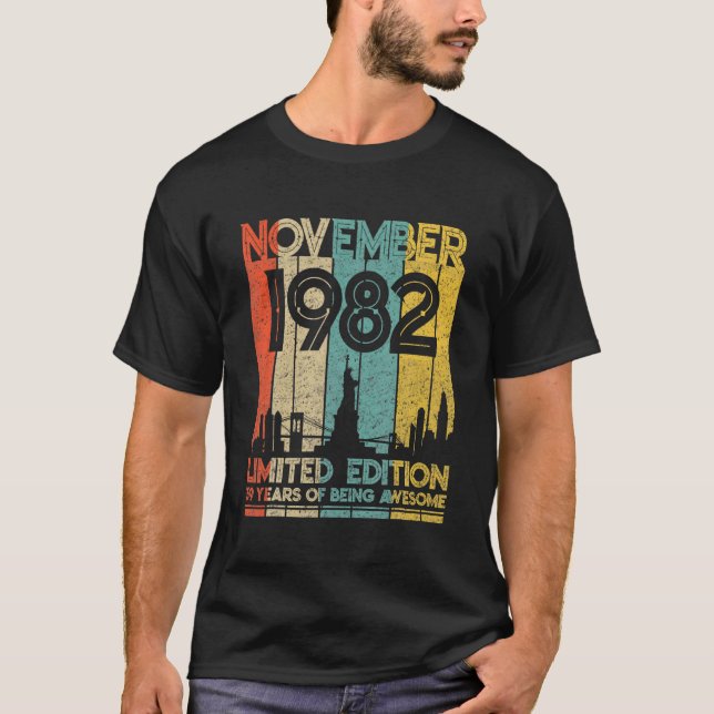 Born In November 1982 Birthday Limited Edition 39 T-Shirt (Front)