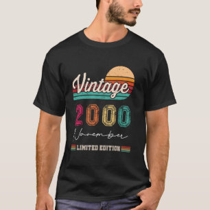 Born In November 2000 Vintage Happy Birthday 24 Ye T-Shirt