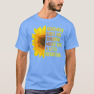 Born In November Birthday Sunflower Matching Women T-Shirt