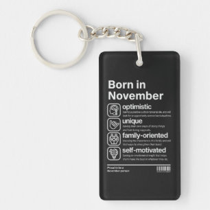 Born In November Personality Key Ring