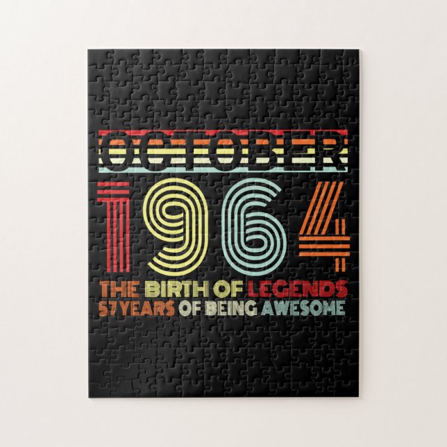 Born In October 1964 Gift Jigsaw Puzzle (Vertical)