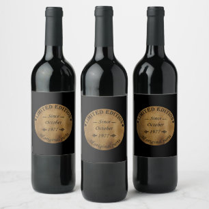 born in october 1977 vintage birthday wine label