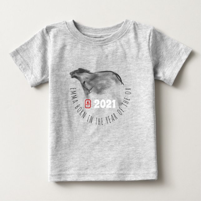 Born in OX Chinese New Year 2021 Baby Tee (Front)