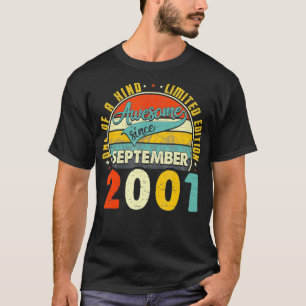 Born In September 2001 19th Birthday Gift Retro 19 T-Shirt