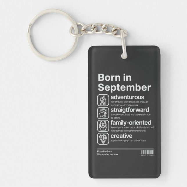 Born In September Personality Key Ring (Front)