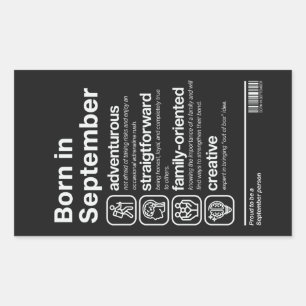 Born In September Personality Rectangular Sticker