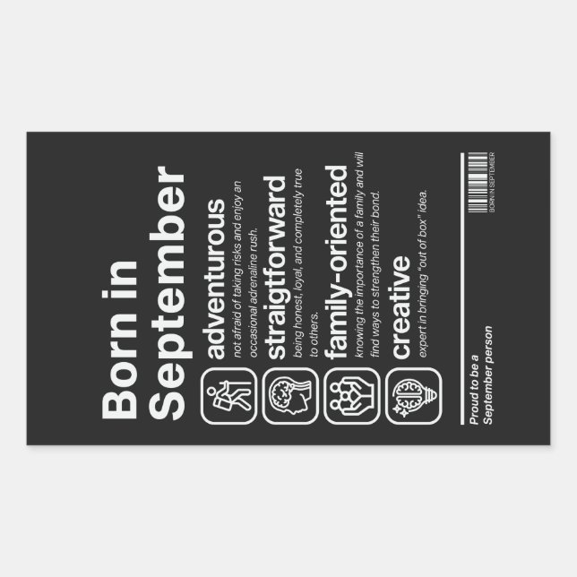 Born In September Personality Rectangular Sticker (Front)