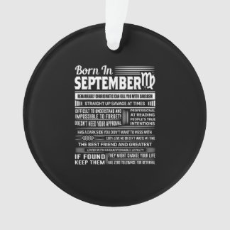 Born in september virgo funny birthday gift ornament