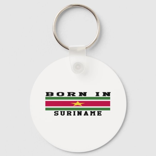 Born In Suriname Key Ring (Front)