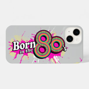 "Born in the 80's" pop grey pink iphone case