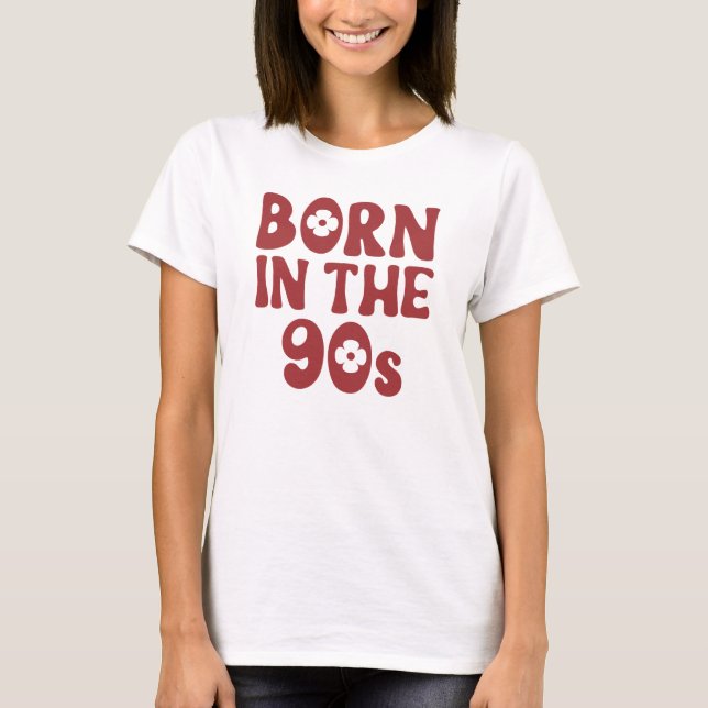 Born In The 90s Red Retro Tee (Front)