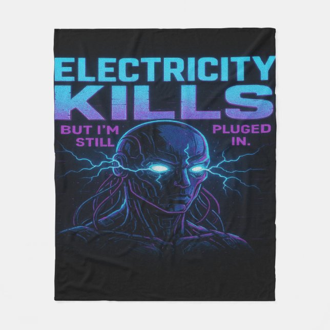 Born in the Cyber Light Fleece Blanket (Front)