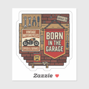 Born In The Garage Vintage Motorcycle Vinyl
