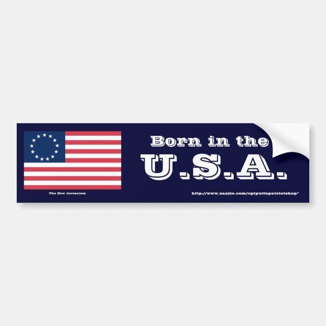 Born in the U.S.A. Bumper Sticker (Front)