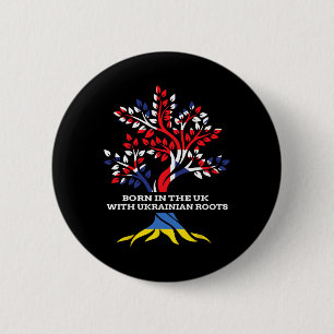 Born In The Uk With Ukrainian Roots Ukraine Englis 6 Cm Round Badge