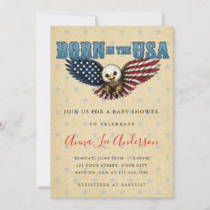 Born in the USA Baby Shower Invitation