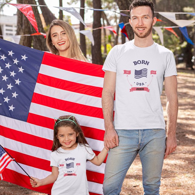 Born in the USA Custom Year Banner Kids  Tri-Blend Shirt (Creator Uploaded)
