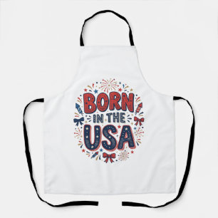 Born in the USA Patriotic Vintage Shirt Design_1 Apron