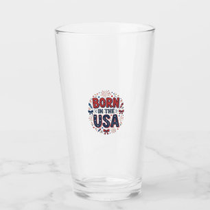 Born in the USA Patriotic Vintage Shirt Design_1 Glass