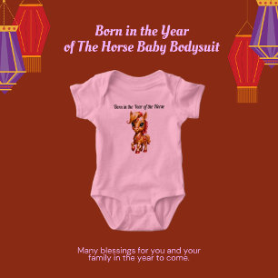 Born in the Year of the Horse Baby Bodysuit