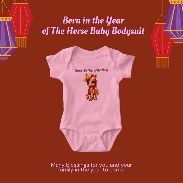 Born in the Year of the Horse Baby Bodysuit (Creator Uploaded)