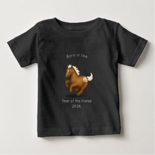 Born in the Year of the Horse Black Baby T-Shirt