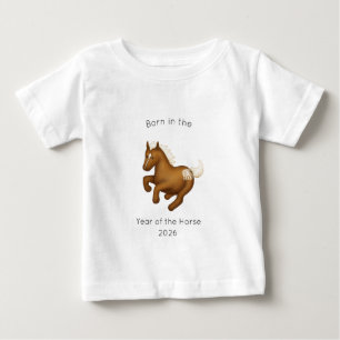 Born in the Year of the Horse Chinese Zodiac Baby T-Shirt