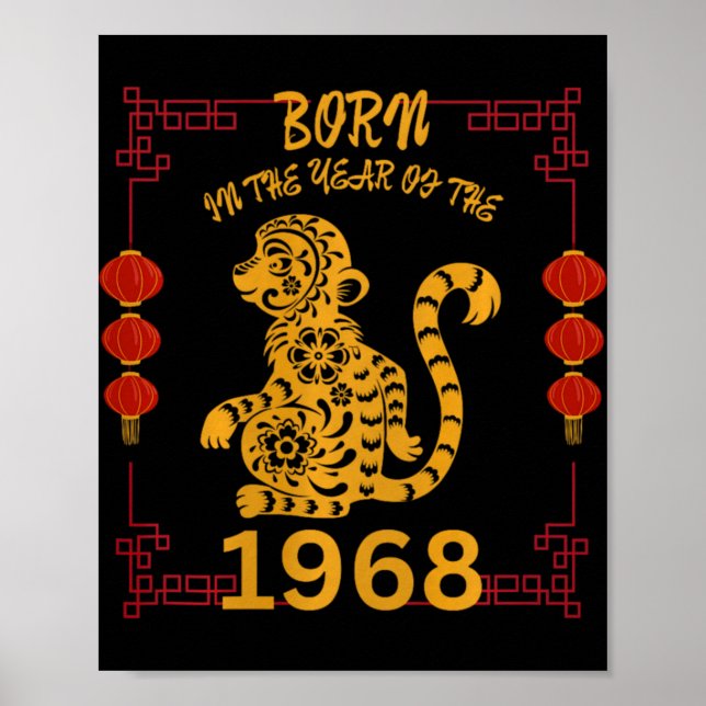 Born In The Year Of The Monkey 1968 Chinese New Ye Poster (Front)