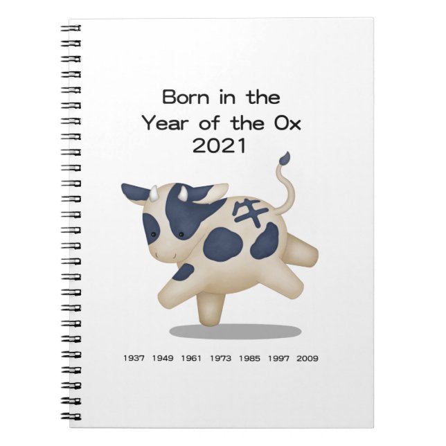 Born in the Year of the Ox Baby's First Year Diary Notebook (Front)