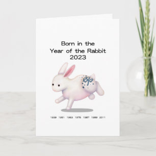 "Born in the year of the Rabbit" 2023 Personalised Card