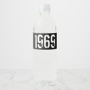 Born in Year 1969 Water Bottle Label