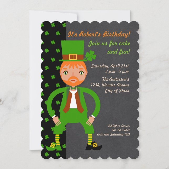 Born Irish kid birthday party Invitation (Front)