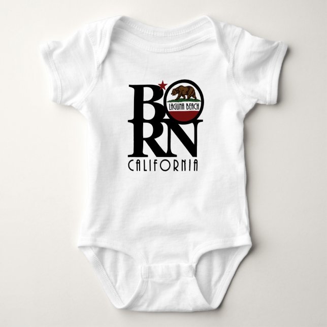 BORN Laguna Beach California Baby Bodysuit (Front)