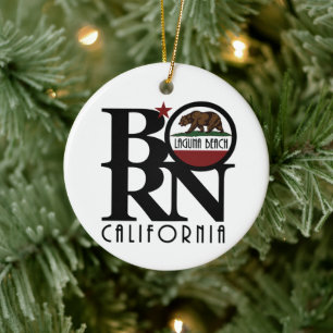 BORN Laguna Beach California Ceramic Tree Decoration