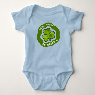 Born Lucky on St Patrick's Day Baby Boy Bodysuit