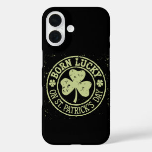 Born Lucky On St Patrick's Day Irish Birthday iPhone 16 Case