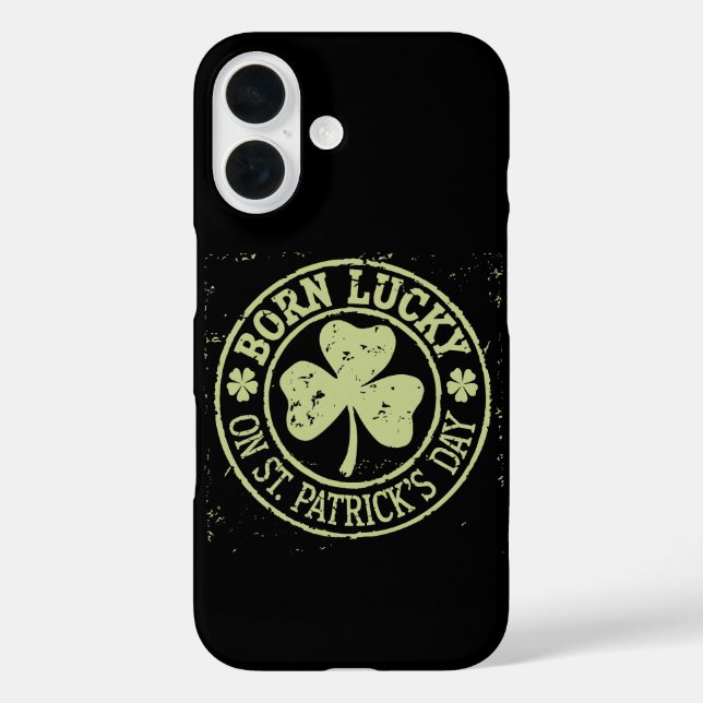 Born Lucky On St Patrick's Day Irish Birthday Case-Mate iPhone Case (Back)