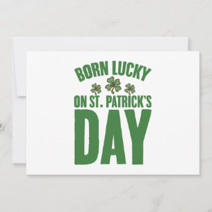 Born Lucky On St Patrick's Day Irish Birthday  Holiday Card