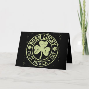 Born Lucky On St Patrick's Day Irish Birthday Thank You Card