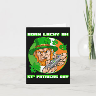 Born Lucky On St Patricks Day Video Gamer Gamercha Card