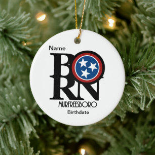 BORN Murfreesboro, Tennessee Customisable Ceramic Tree Decoration