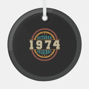 Born October 1974 Orginal Retro Glass Tree Decoration