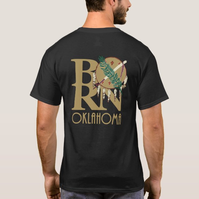 BORN Oklahoma (back print gold) T-Shirt (Back)