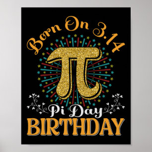 Born On 3.14 Pi Day Birthday Funny  Poster