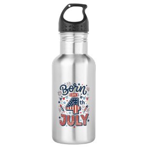 Born on 4th of July Patriotic Kids Shirt Design_1 532 Ml Water Bottle