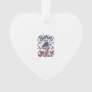 Born on 4th of July Patriotic Kids Shirt Design_1 Ornament
