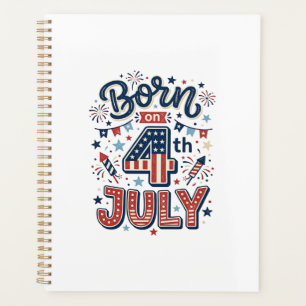 Born on 4th of July Patriotic Kids Shirt Design_1 Planner